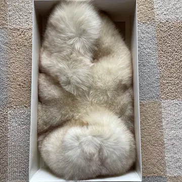 아이보리 퍼 기모노 숄