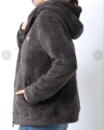 GUESS 보아 후디드 집업 자켓 다크 그레이