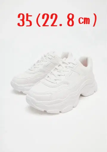 ZABA 청키 플랫폼 스니커즈 화이트 35 (22.8 cm)