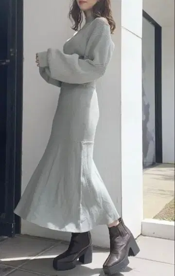 숄더 오픈 리본 원피스