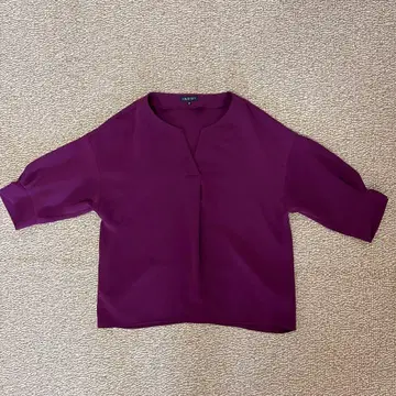 INDIVI 퍼플 반팔 셔츠 사이즈 38