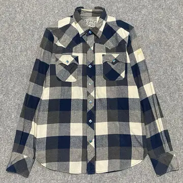 TMT 빈티지 네프 가공 웨스턴 체크 플란넬 셔츠
