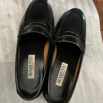 HARUTA 블랙 가죽 로퍼