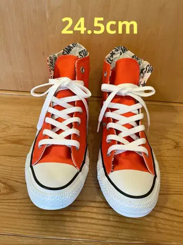 컨버스 오렌지 하이컷 스니커즈 24.5cm