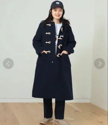 BEAMS BOY 멜톤 롱 더플 코트