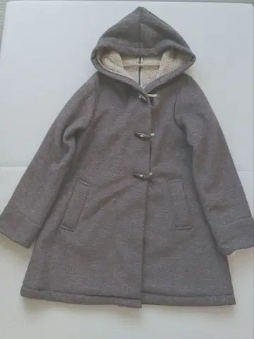 후드 부착 더플 코트 그레이 짙은 갈색 M 여성용