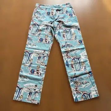 BLUGIRL 블루걸 비치 프린트 캐주얼 팬츠 스카이블루