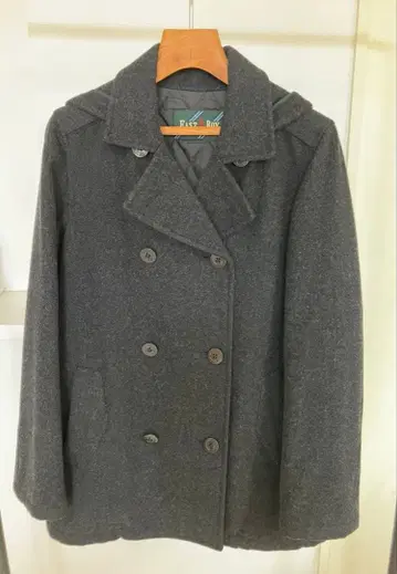 EAST BOY 다크 그레이 피 코트 (후드 부착)