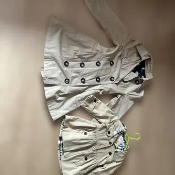 부모 자식 페어 베이지 트렌치코트 2장 세트