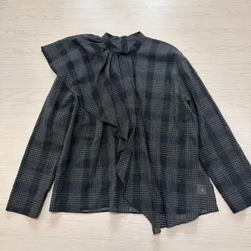 [ 정가 44,000엔 ] 긴팔 체크 블라우스 블랙 M 야마다야