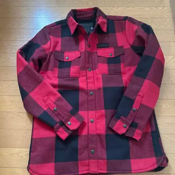 Volcom L.F.O.D. 레드/블랙 체크 자켓