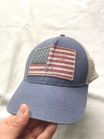 랄프 로렌 데님 앤 서플라이 성조기 캡 인디고 새상품급