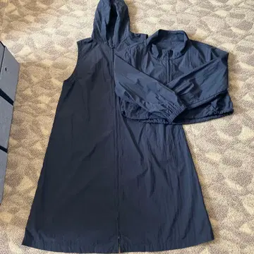 앙코르 키 블랙 롱 코트 크롭 자켓 세트