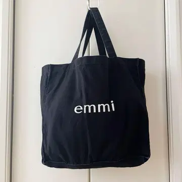 [ emmi yoga ] 에미 발수 로고 토트백 빅 토트 블랙