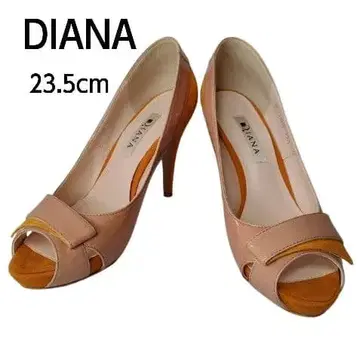 DIANA 오픈토 하이힐 베이지 오렌지 23.5cm
