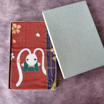 츠지무라 쥬사부로 2폭 크레이프 원단 교유젠 [ 격자에 토끼 ]