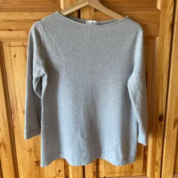 BRUNO MANETTI 100% 캐시미어 그레이 긴팔 스웨터