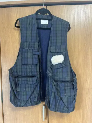 COUNTRY MOMENT 낚시용 조끼 체크 무늬