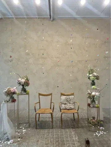 웨딩 장식 플라워 커튼