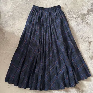 S&S 울 체크 플리츠 스커트 38
