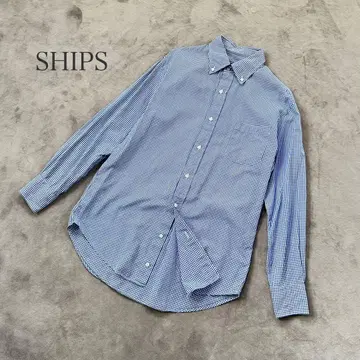 쉽스 깅엄 체크 셔츠 빅 루즈 캐주얼