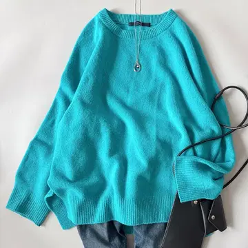 FRAMeWORK 프레임워크 래글런 슬리브 와이드 풀오버 블루