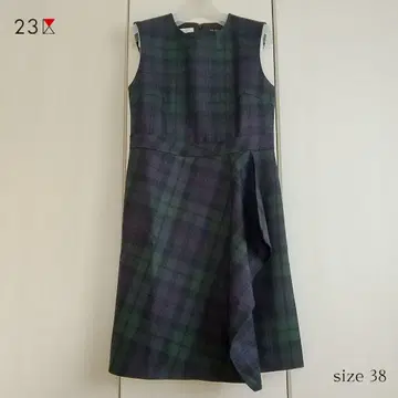 23구 x LOCHCARRN 울 100% 타탄 체크 원피스 38