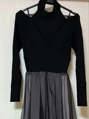 머큐리 듀오 튤 도킹 2WAY 니트 원피스