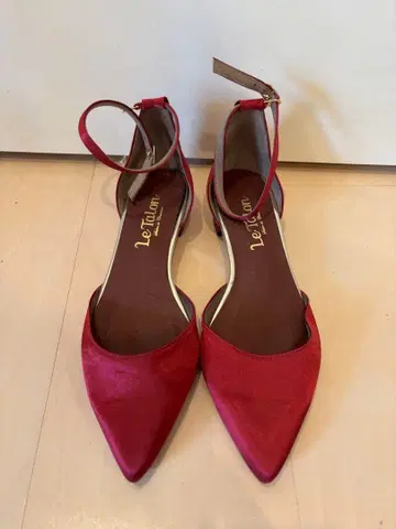 르 탈롱 22.5cm 레드 플랫슈즈