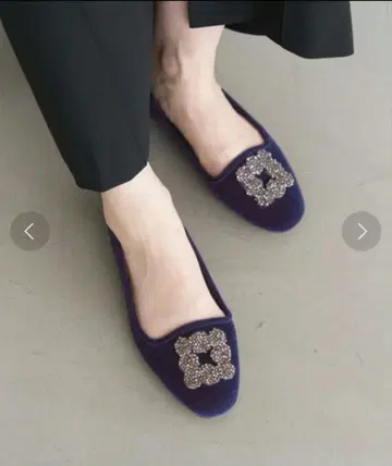 인기/새상품급 이에나 MALUS/마스 벨벳 신발 네이비 37