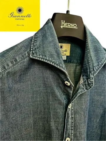 Giannetto 잔넷 샴브레이 슬림핏 S 미사용 새상품급