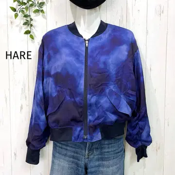 새상품급 HARE 퍼플 그라데이션 봄버 자켓 F