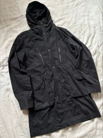 RED BUTTON 지퍼 롱 자켓 y2k 기믹 블랙