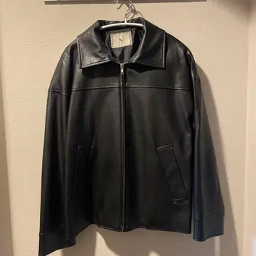 N. Natural Beauty Basic 블랙 레더 자켓