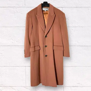 비아누바 체스터 코트 롱 M 카멜 캐시미어 100% 이탈리아 원단