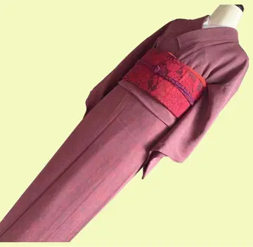 기모노/순수 실크/코몬 풀세트/꽃+덩굴 패턴