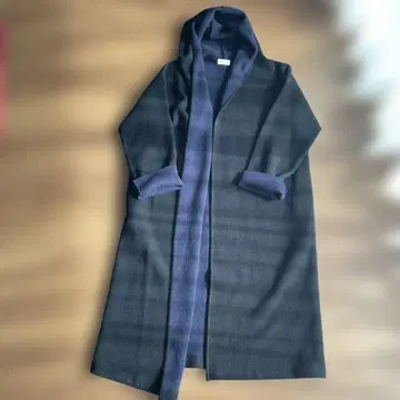 볼지 캐시미어 혼방 더블 페이스 니트 후드 코트