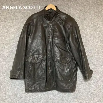 ANGELA SCOTTI 다크 브라운 가죽 자켓