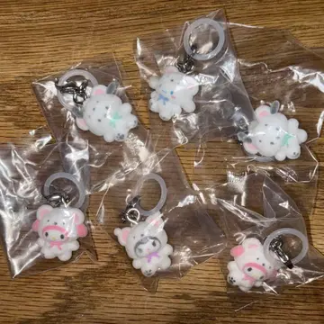 산리오 캐릭터즈 메지루시 액세서리 후와후와 스노우 6개 세트