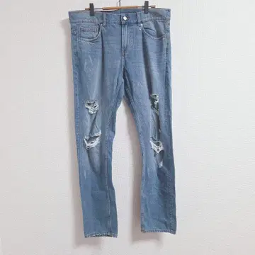 H&M DIVIDED 데미지 데님 청바지 슬림핏 남성용 W34