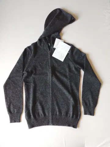 택 포함 새상품 캐시미어 100% 집업 후드티 차콜 그레이