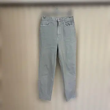 라이트 그레이 하이웨스트 데님 팬츠