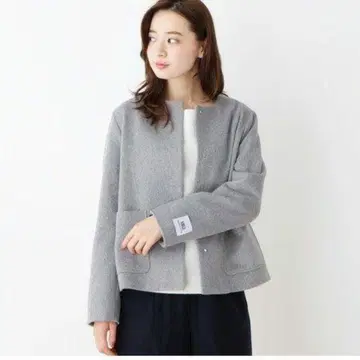 오파크 클립 노카라 자켓 코트 36(S)