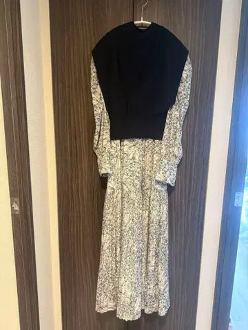 SNIDEL 니트 베스트 레이어드 원피스