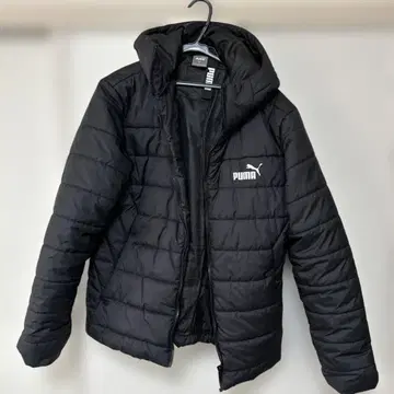 PUMA 블랙 다운 자켓 L 후드 부착