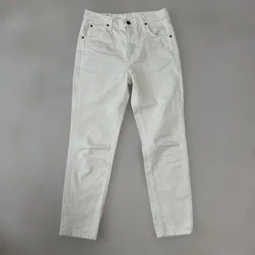 리 화이트 스트레이트 데님 팬츠