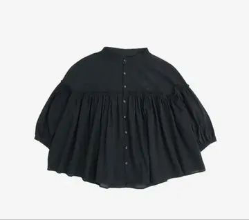 NARU 프릴 개더 블라우스 블랙