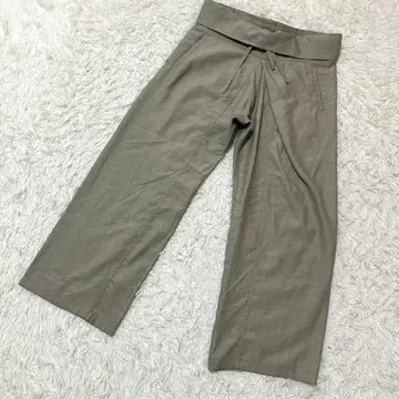 MNG 망고 와이드 팬츠 하이웨스트 허리 리본 그린 ( S 상당 )