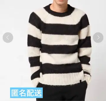 LS SCREAM 보더 알파카 혼방 크루넥 스웨터