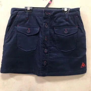 르꼬끄 스포르티브 여성 골프 네이비 코듀로이 스커트